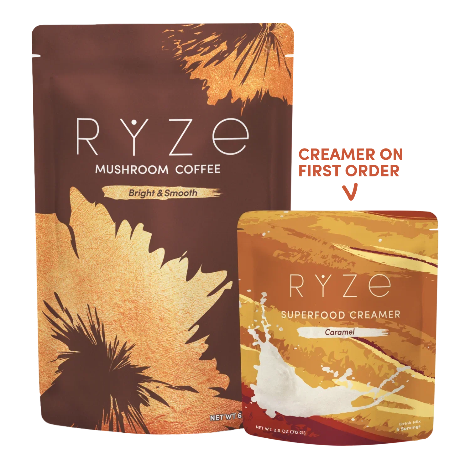 Mushroom Coffee + Caramel Creamer Set T2