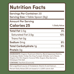 RYZE Mushroom Matcha — Organic Instant Matcha Latte with Lion's Mane & King Trumpet, 30 Servings Q6