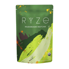RYZE Mushroom Matcha — Organic Instant Matcha Latte with Lion's Mane & King Trumpet, 30 Servings Q6