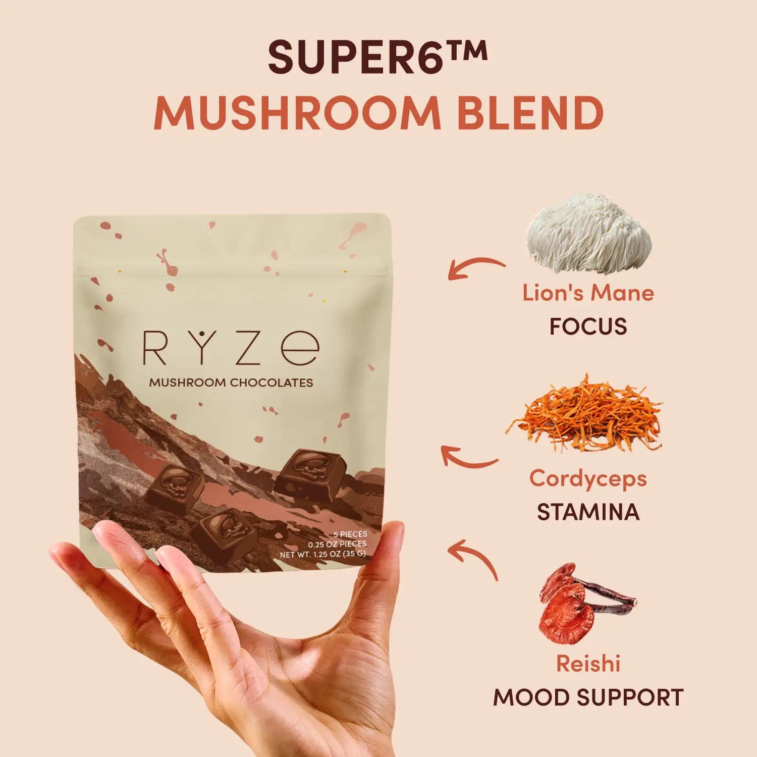 Mushroom Chocolates Rye (15 pieces) R4