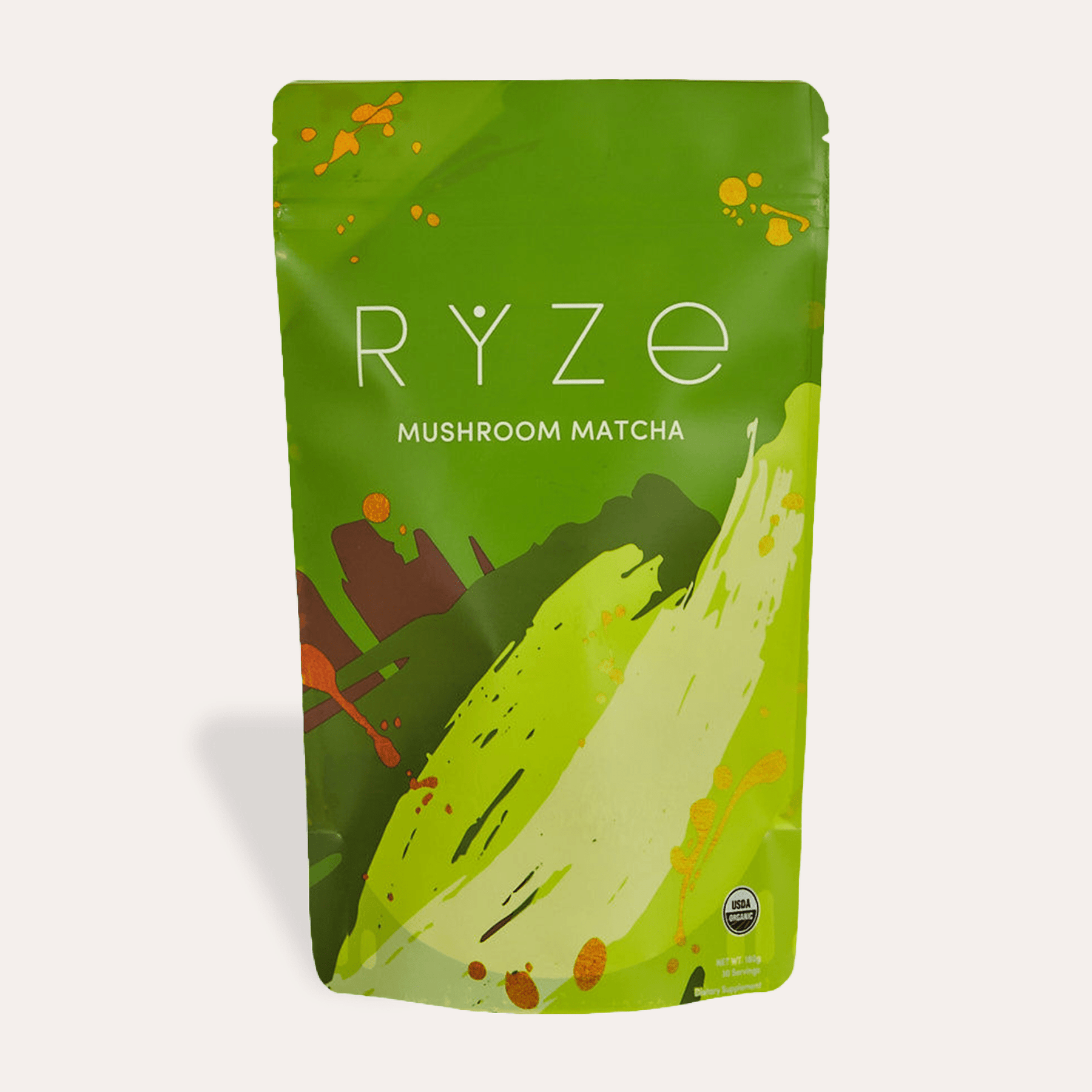 RYZE Mushroom Matcha - with 6 Organic Adaptogenic Mushrooms Grown In USA and Ceremonial-Grade Japanese Matcha C6