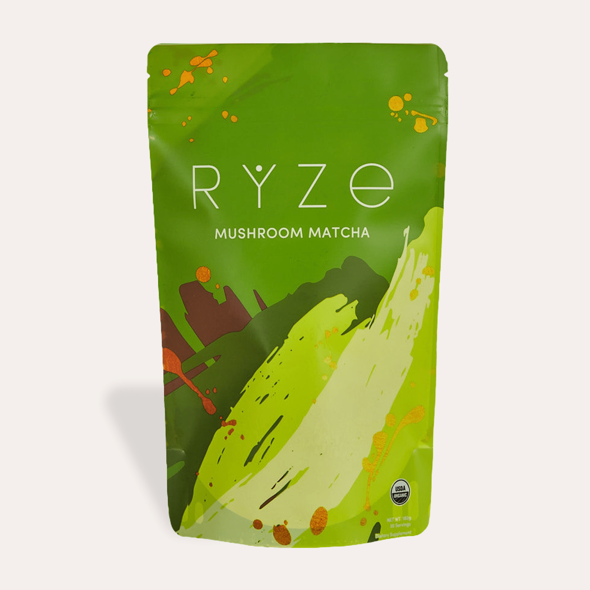 RYZE Mushroom Matcha - with 6 Organic Adaptogenic Mushrooms Grown In USA and Ceremonial-Grade Japanese Matcha C6