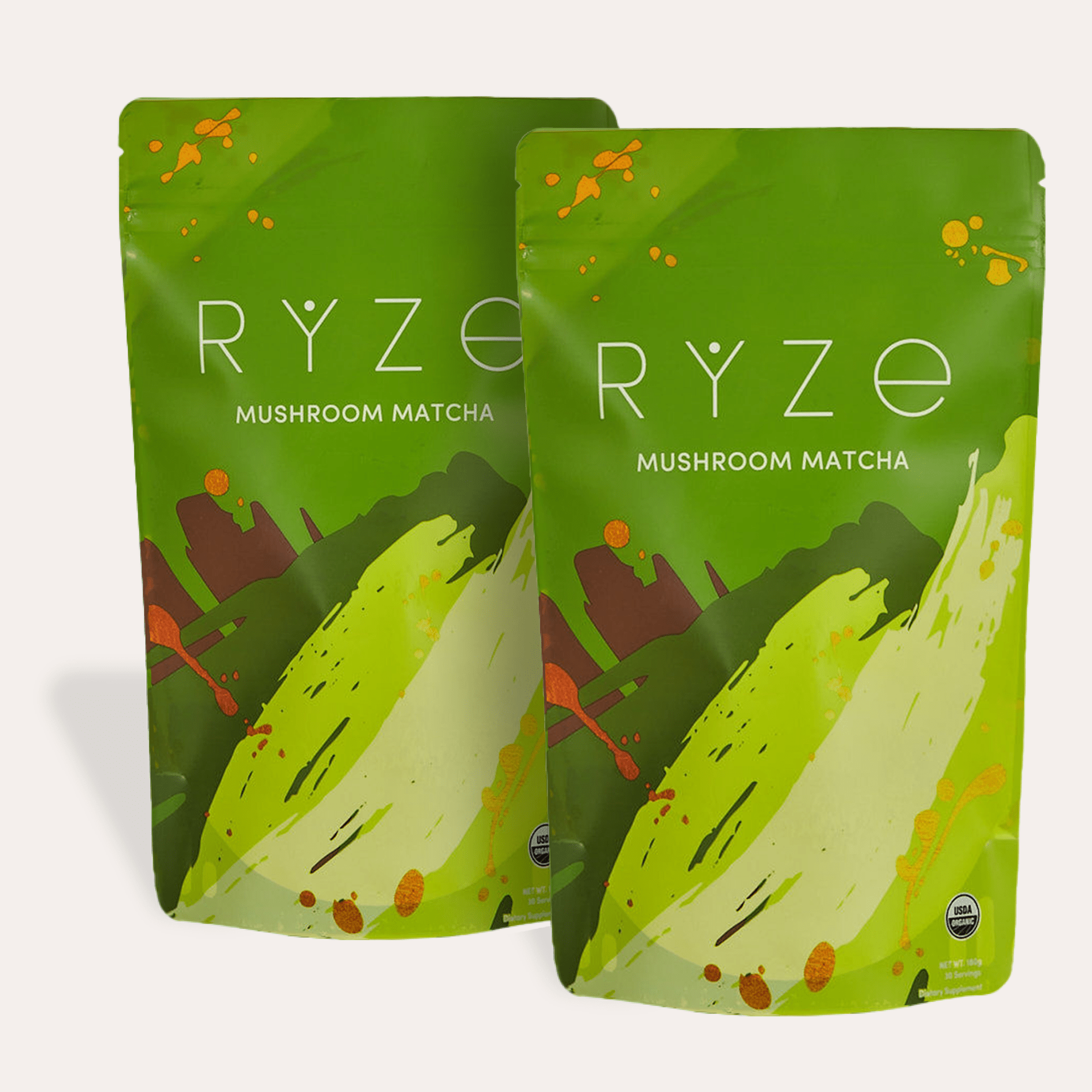 RYZE Mushroom Matcha - with 6 Organic Adaptogenic Mushrooms Grown In USA and Ceremonial-Grade Japanese Matcha C6